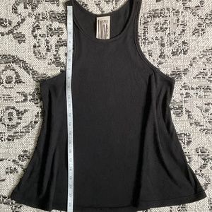 Free People xsmall black trapeze flare tank sleeveless "long beach"